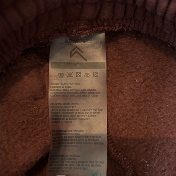 Oner Brown Classic Lounge Sweatshirt Hoodie (XS) & Sweatpants Jogger (S) Set - Picture 12 of 15